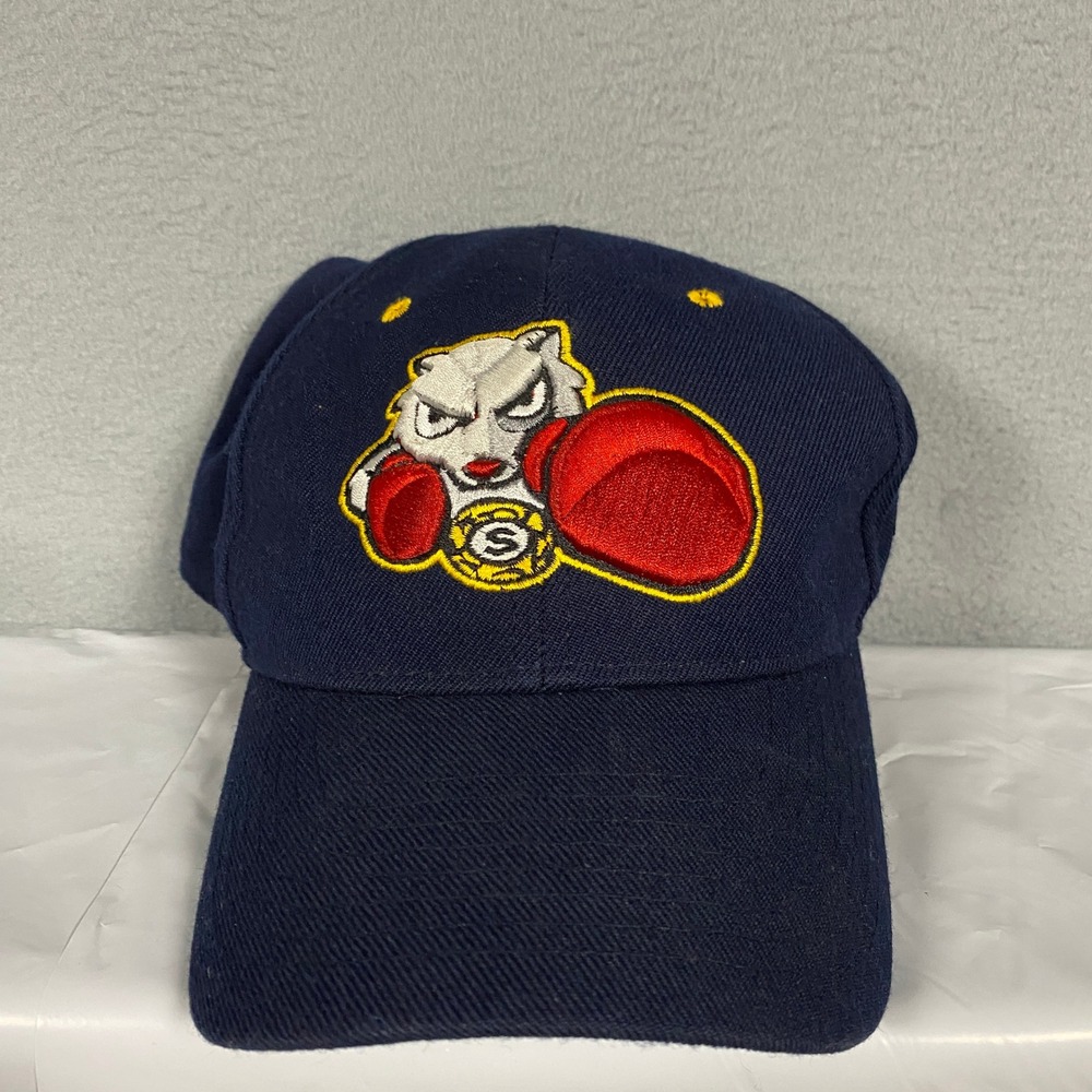 Zephyr Baseball Cap Mens 7 1/2 Navy Blue Fightin Squirrels Boxing Mascot Hat